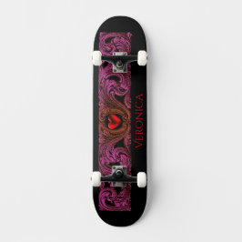 Skateboard personalizada del corazón del Gótico ro