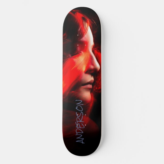 Skateboard Personalizada Naranja negra moderna (Anverso)