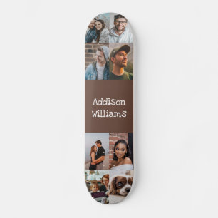 Skateboard Personalizado 8 Collage de fotos Nombre personaliz