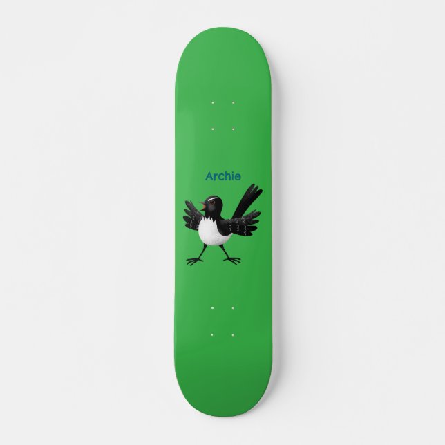 Skateboard Personalizado australiano Willie Wagtail personali (Anverso )