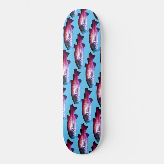 Skateboard Personalizado Bass Fish Bright Blue Boys (Anverso)