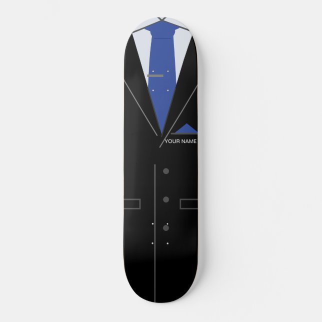 Skateboard personalizado Black Suit (Anverso)