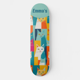 Skateboard Personalizado Cat Lover Único Tema Gato