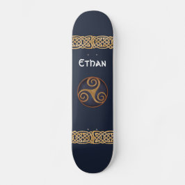 Skateboard Personalizado Celtic Triskelion (Azul)