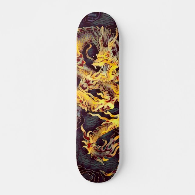 Skateboard Personalizado chino del elemento del dragón del (Anverso )