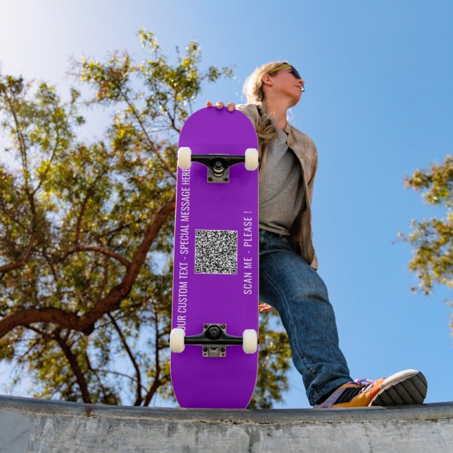 Skateboard Personalizado Código QR Analizar información Texto (Exterior 1)