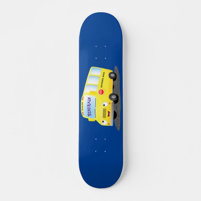 Skateboard Personalizado de autobús escolar alegre y amarillo (Anverso )