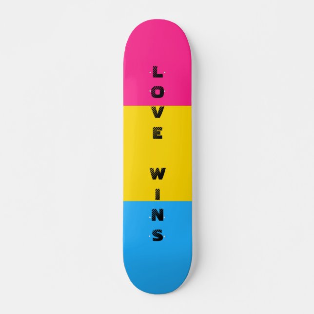 Skateboard PERSONALIZADO de bandera del orgullo gay pansexual (Anverso )