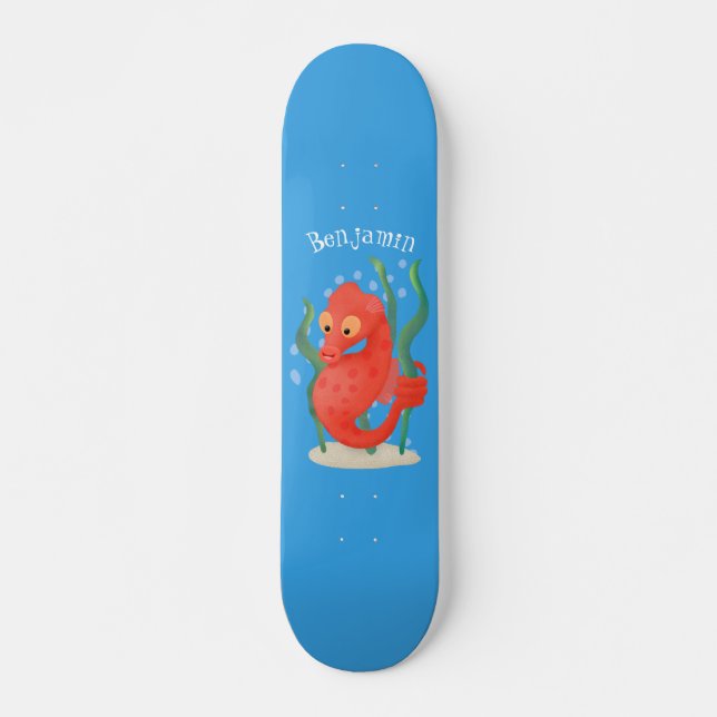 Skateboard Personalizado de caballitos de mar de pepino (Anverso )