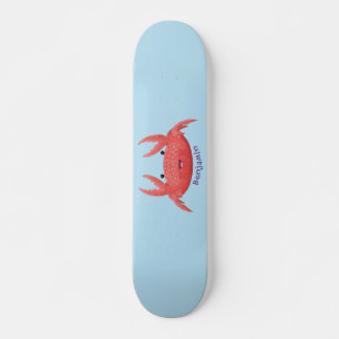 Skateboard Personalizado de cangrejo rojo lindo ilustracion