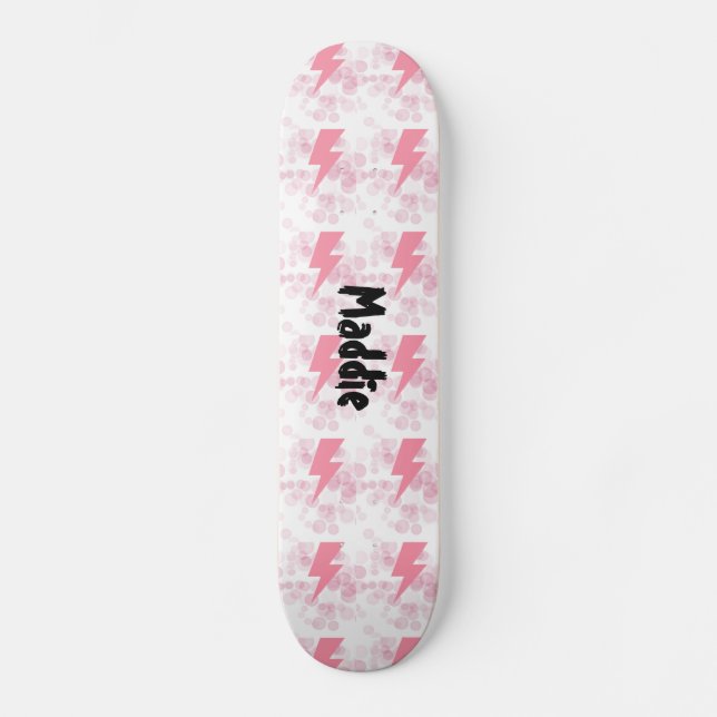 Skateboard Personalizado de Chicas de diseño de iluminación r (Anverso)