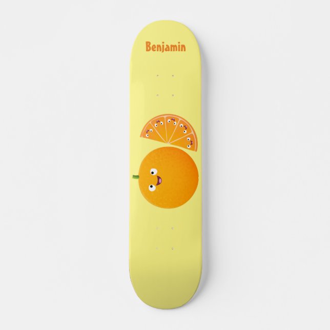 Skateboard Personalizado de cítricos de feliz naranja (Anverso )