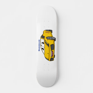 Skateboard Personalizado de coche deportivo amarillo alegre