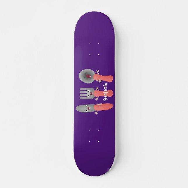 Skateboard Personalizado de cubertería de bifurcación y cucha (Anverso )