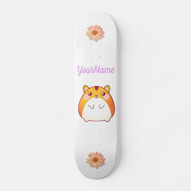 Skateboard Personalizado de Cute Kawaii Hamster  (Anverso)