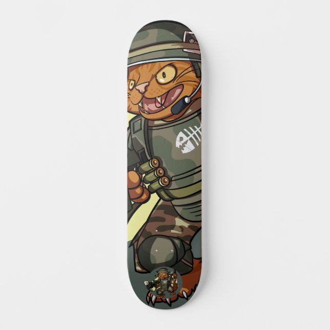 Skateboard Personalizado de Gato de Gun Ginger de disparo de  (Anverso)