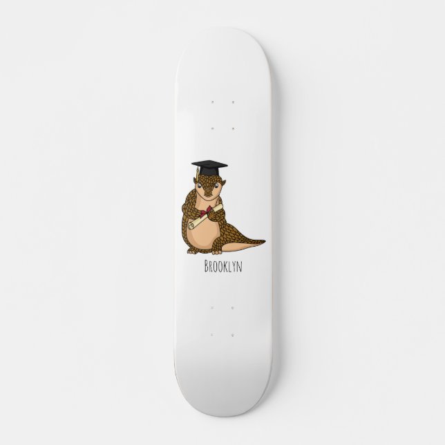Skateboard Personalizado de graduación de pangolin lindo  (Anverso )