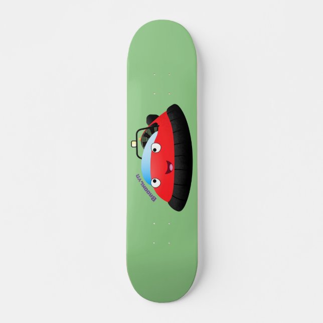 Skateboard Personalizado de jornalero alegre rojo (Anverso )