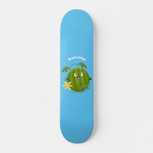 Skateboard Personalizado de la sandía sonriente alegre (Anverso )