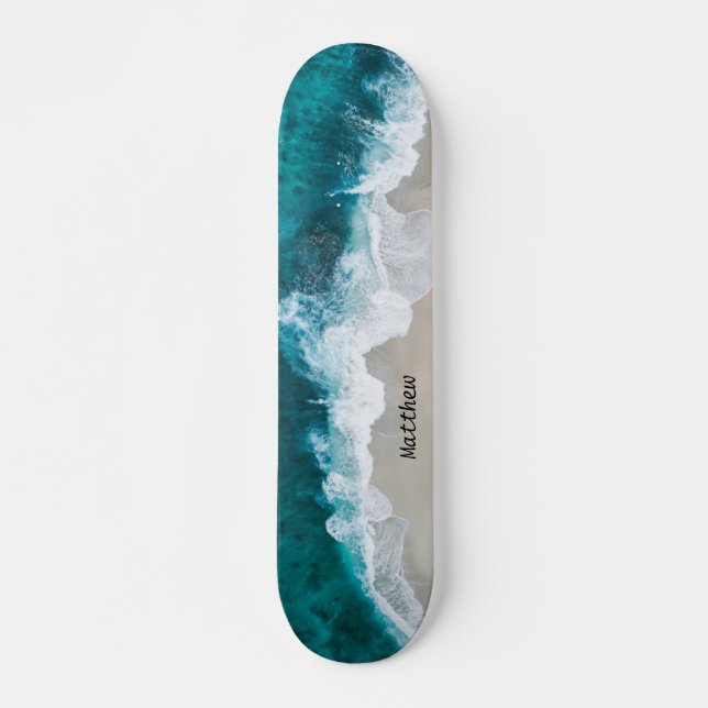 Skateboard personalizado de las olas de los océano (Anverso )