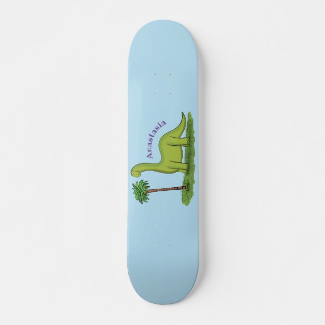 Skateboard Personalizado de los dinosaurios de brontosauro ve (Anverso )