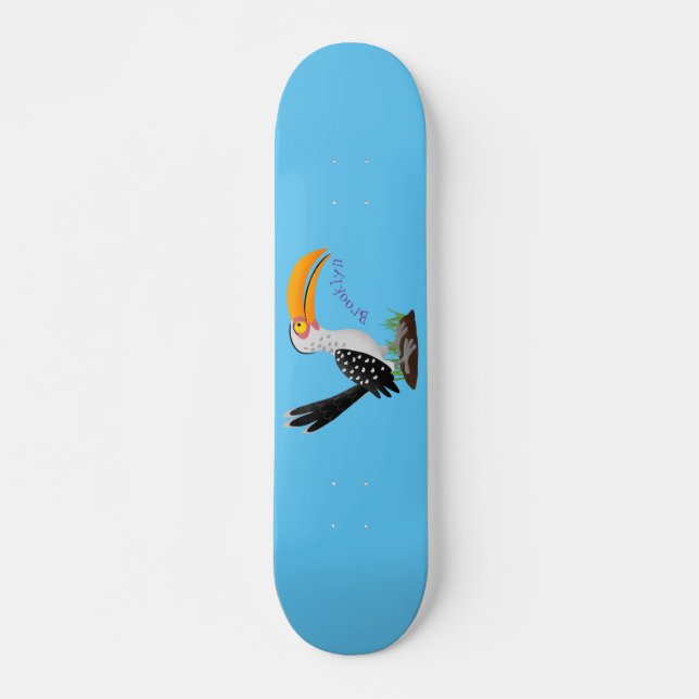 Skateboard Personalizado de pájaro safari de buey amarillo di (Anverso )