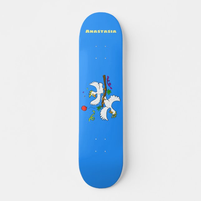 Skateboard Personalizado de pájaros de cacatúa graciosa (Anverso )