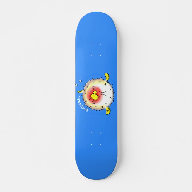 Skateboard Personalizado de pescado porcupy de marisco de pur (Anverso )