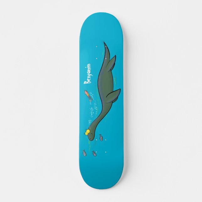 Skateboard Personalizado de plesiosaurios monstruo del mar (Anverso )