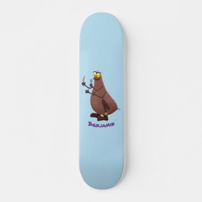 Skateboard Personalizado de pulgas fea hambrienta (Anverso )