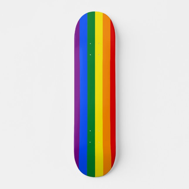 Skateboard Personalizado de rayas arcoiris (Anverso )