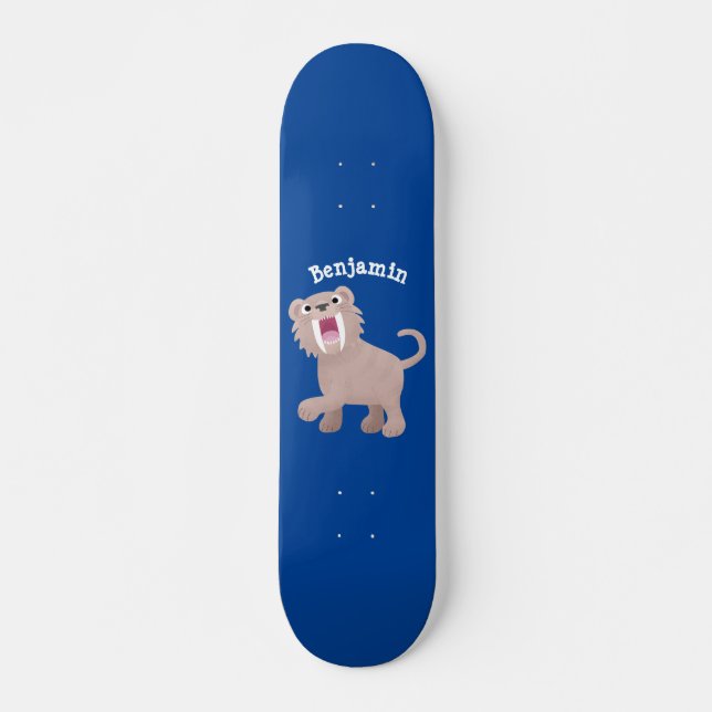 Skateboard Personalizado de Smilodon del tigre dientes de Cut (Anverso )