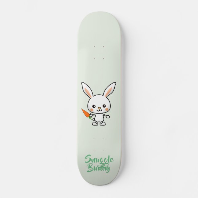 Skateboard Personalizado de Snuggle Bunny Kawaii (Anverso)