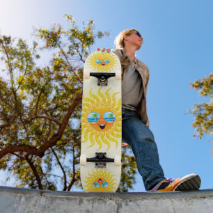 Skateboard Personalizado de sol de verano con gafas de sol