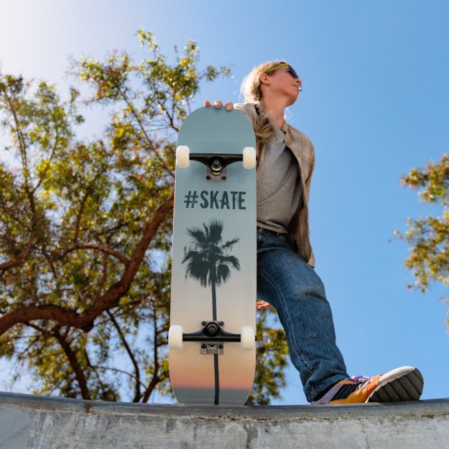Skateboard Personalizado del atardecer del árbol de palmas Ve (Exterior 1)