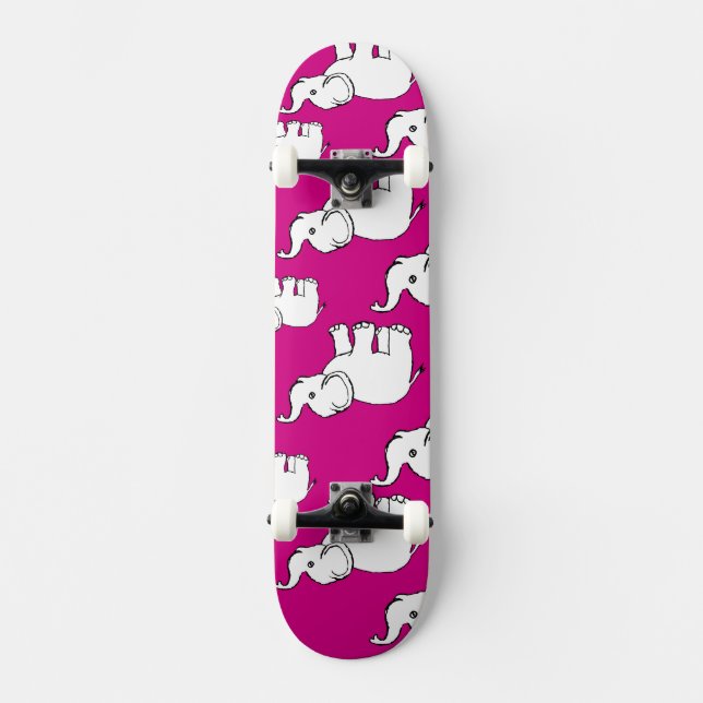 Skateboard Personalizado del Elefante del Patrón de Elefantes (Anverso)