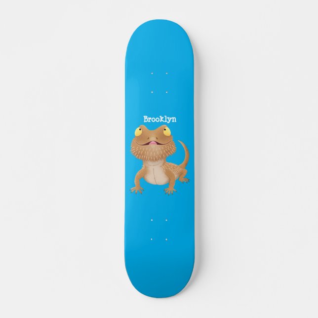 Skateboard Personalizado del lagarto de dragón barbudo (Anverso )