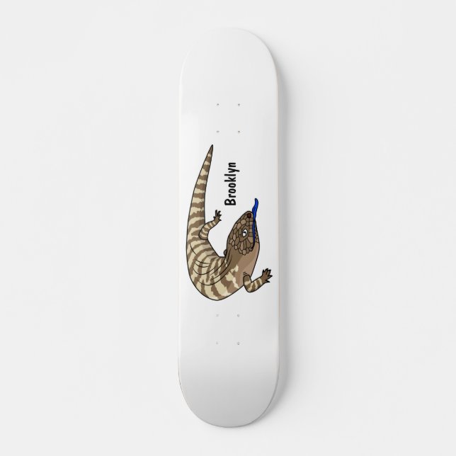 Skateboard Personalizado del reptil de lagarto de lengua azul (Anverso )