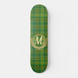 Skateboard Personalizado del tartán verde rico (plaid)