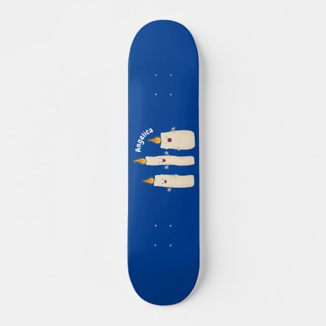 Skateboard Personalizado del trío de velas de canto lindo (Anverso )