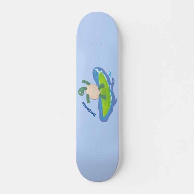 Skateboard Personalizado divertida de la ola de tortugas (Anverso )