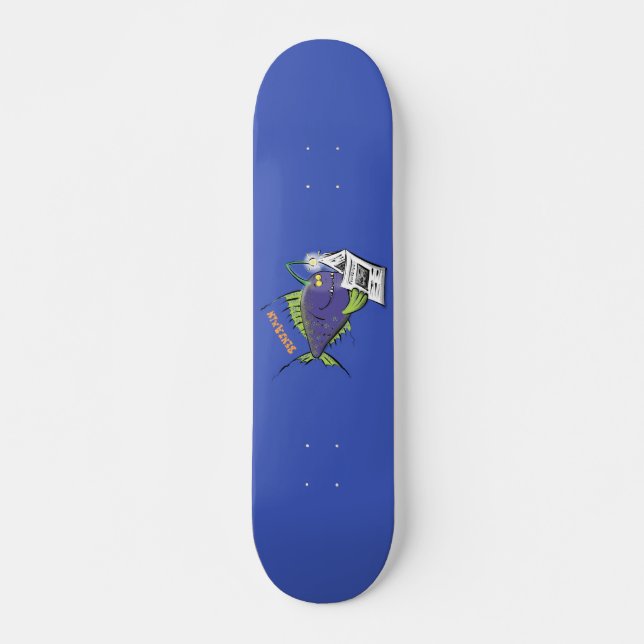 Skateboard Personalizado divertida de pescados y mariscos (Anverso )