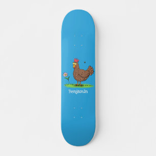 Skateboard Personalizado divertido de pollo rústico y caprich
