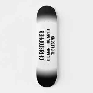 Skateboard Personalizado El Monograma Blanco Negro Del Hombre