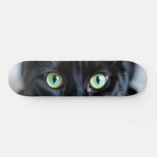 Skateboard Personalizado Gato Negro Ojos Mascota Kitty Foto C