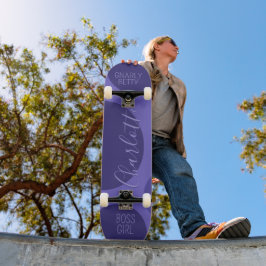 Skateboard Personalizado Gnarly Betty Jefe Chica Morado Moder