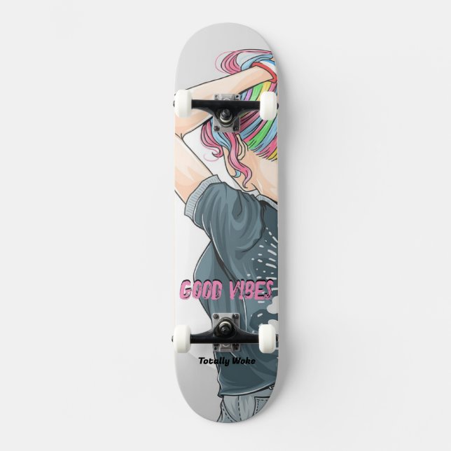 Skateboard Personalizado Good Vibes (Anverso)