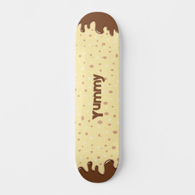Skateboard Personalizado goteando pastel con el nombre (Anverso)
