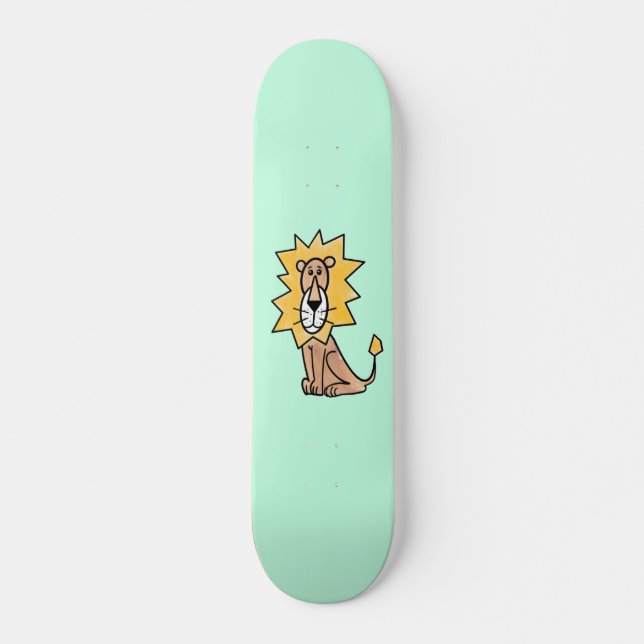 Skateboard personalizado lindo león niños retro safari jungla (Anverso )