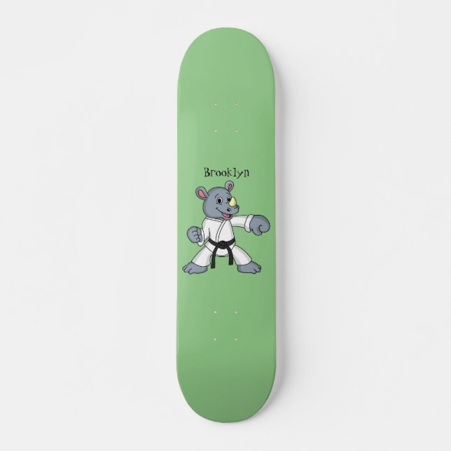 Skateboard Personalizado lindo rhino kung fu personalizado (Anverso )
